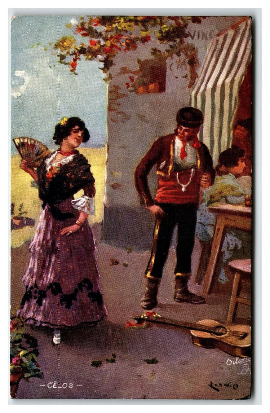 Raphael Tuck Oilette Postcard - Spanish Jealousy "CELOS" - Bandit Lover